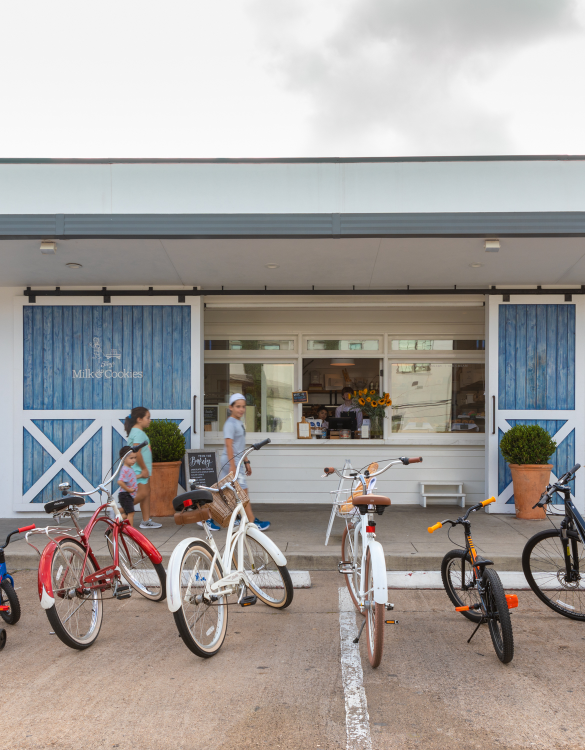 Bikes at cookie counter